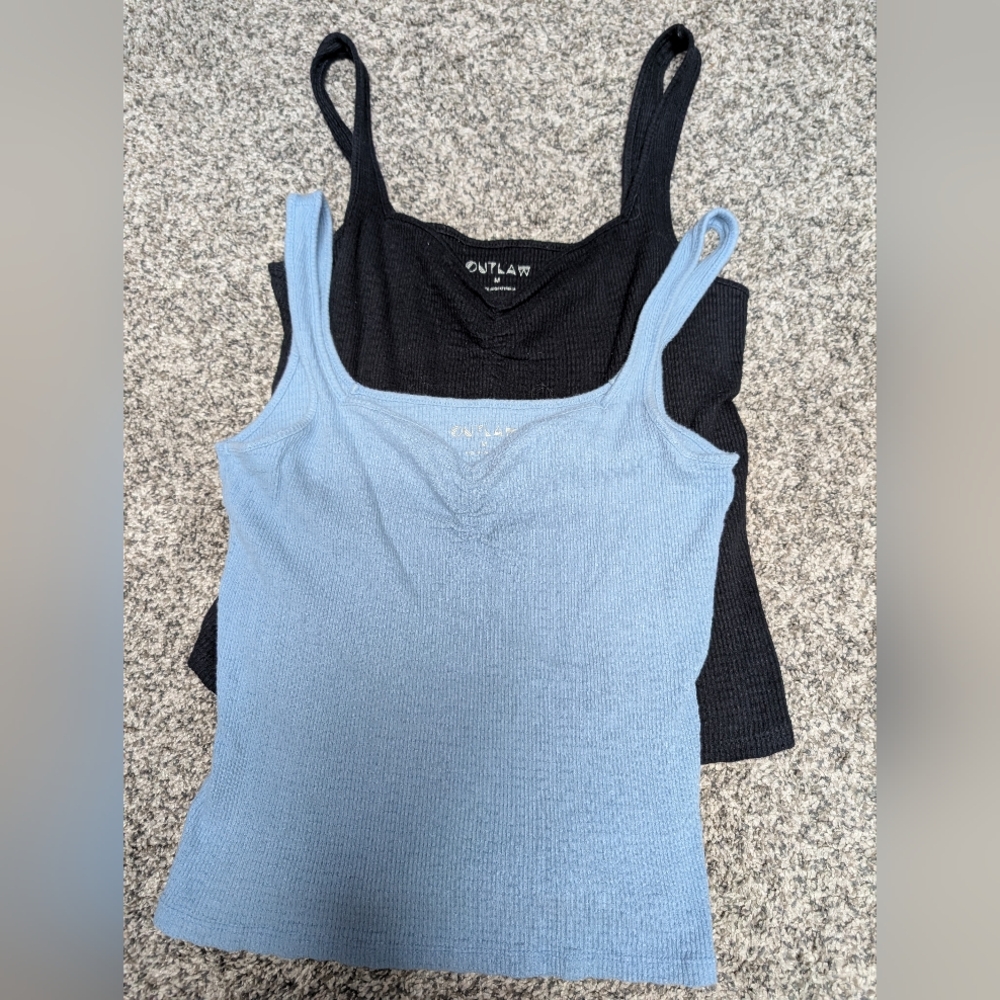 2 For 1 Women’s Blue and Black Tank Tops